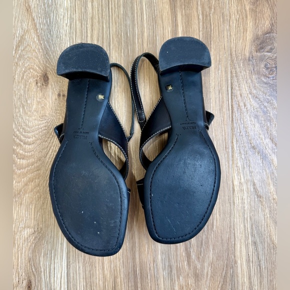 Prada Calzature Donna Black Leather Slingback Sandals Size 36.5 - Picture 4 of 6